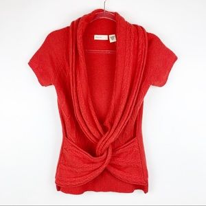 Anthro Sleeping on Snow Twist Front Sweater Small